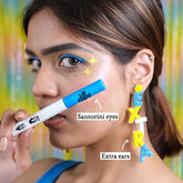 Santorini Blue Eyeliner + Quirky "EXTRA" Earrings