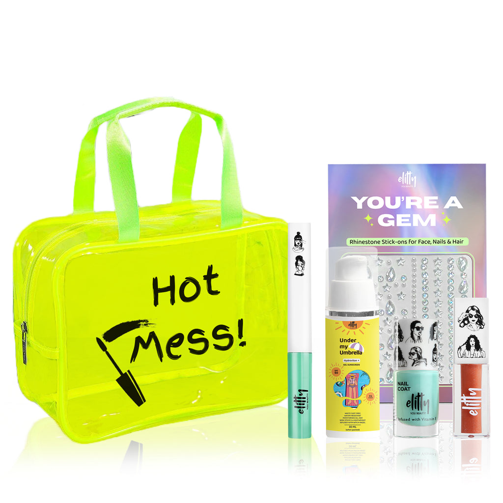Hot Mess Hauler Combo - Pack of 5 with 1 Free Makeup Pouch - Best Gifts for Girls