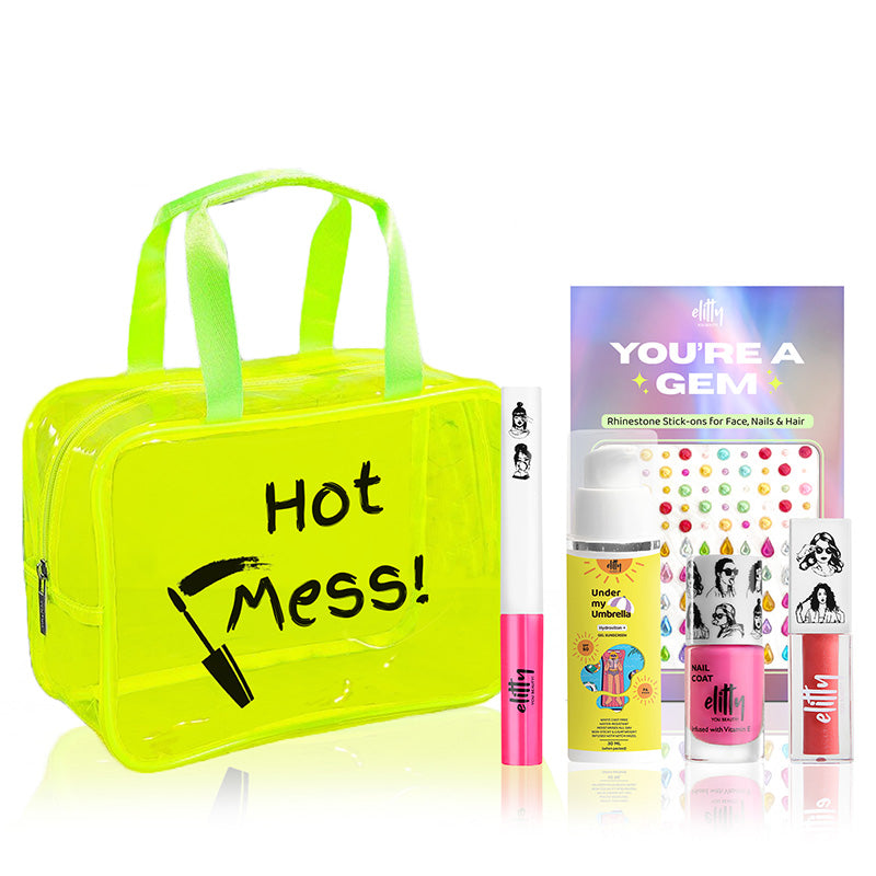 Hot Mess Hauler Combo - Pack of 5 with 1 Free Makeup Pouch - Best Gifts for Girls