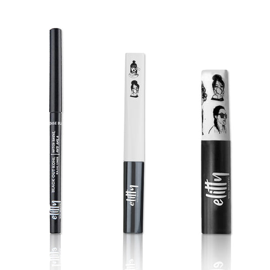 Ultimate Black Combo (Black eyeliner, Mascara, Kajal) - Pack of 3