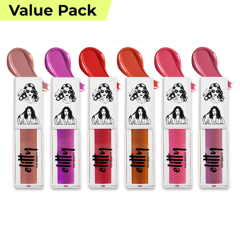 Matte Max- Pack of 6 Velvet Finish Transerproof Lipsticks