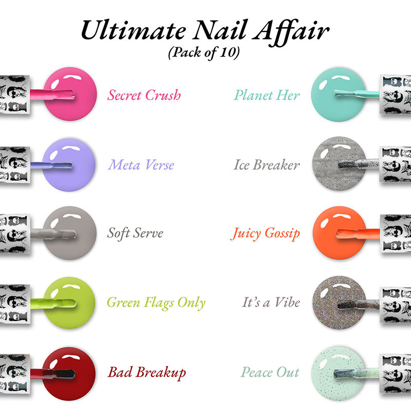 Elitty Nail Polish Combo -Ultimate Nail Affair  -Pack of 10