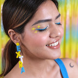 Santorini Blue Eyeliner + Quirky "EXTRA" Earrings