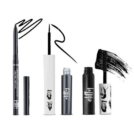 Ultimate Black Combo (Black eyeliner, Mascara, Kajal) - Pack of 3