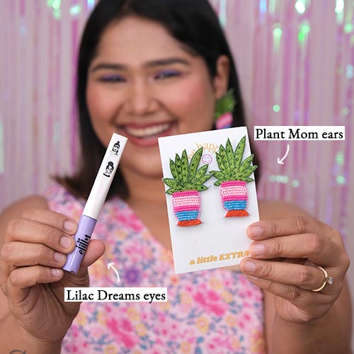 Lilac Eyeliner + Plant mom Earrings Combo