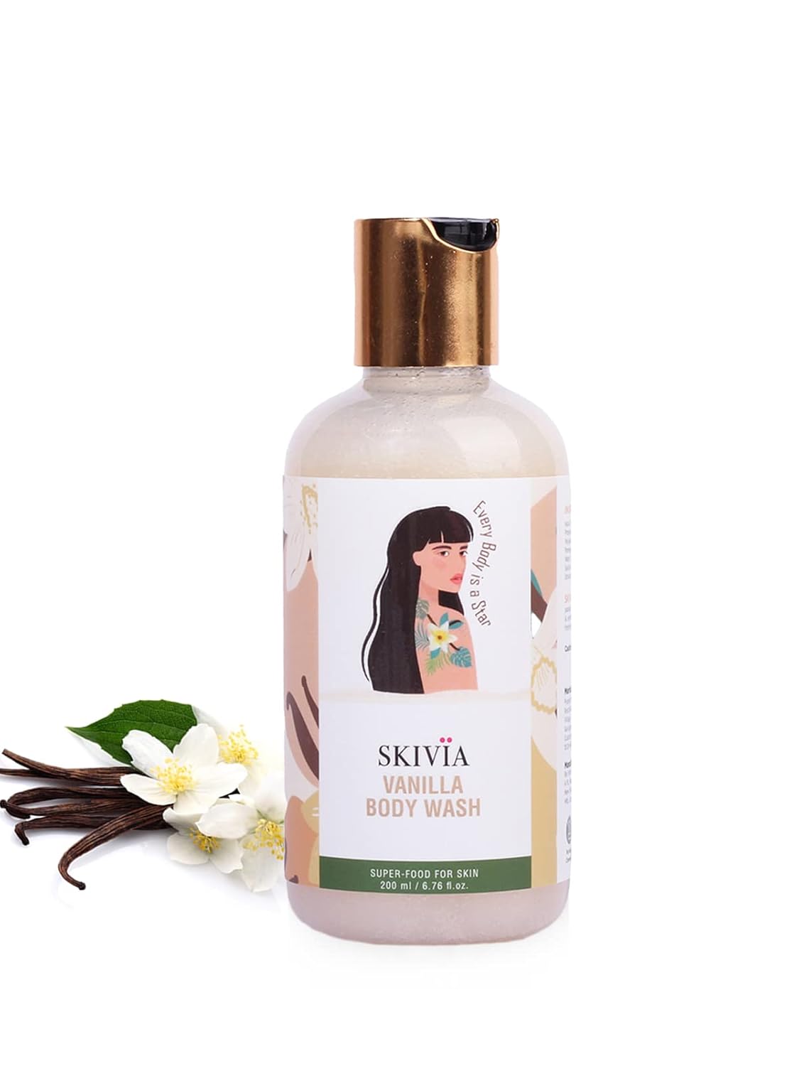 SKIVIA Vanilla Body Wash,200ml,White