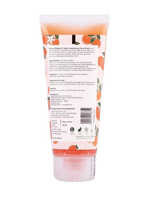 Skivia Vitamin C Glowy Glass Skin Face Wash - 100 ml