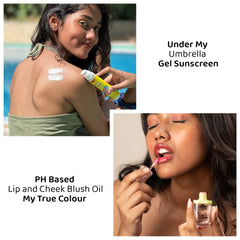 SunKissed Combo-(Sunscreen-30 Gm and pH-Adaptive Lip and Cheek Blush Oil 7 ML) - Pack of 2