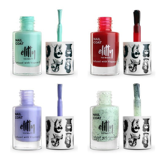 Elitty Nail Polish Combo - Glossy -Pack of 4