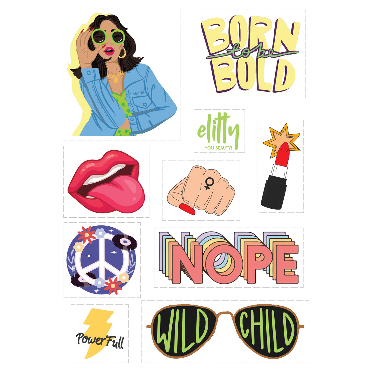 Elitty Cool Teen Sticker Pack (Bold)