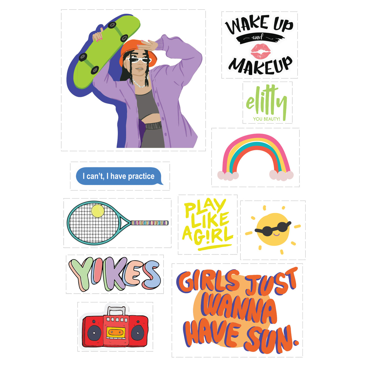 Taleen Sticker Elitty Cool Teen Sticker Pack (Sun) – Elitty Store