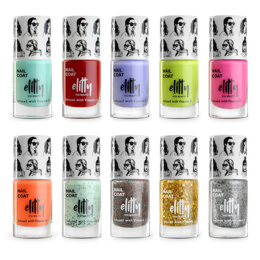 Crazy Deal on Elitty Nail Polish Combo -Winning  -Pack of 10